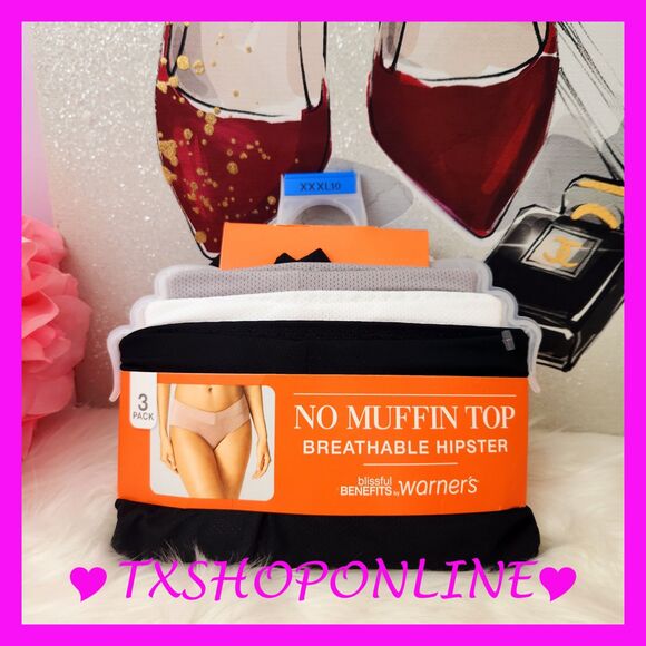💗👙 Warners 'No Muffin Top Hipster Panties👙💗 NEW - Picture 1 of 4